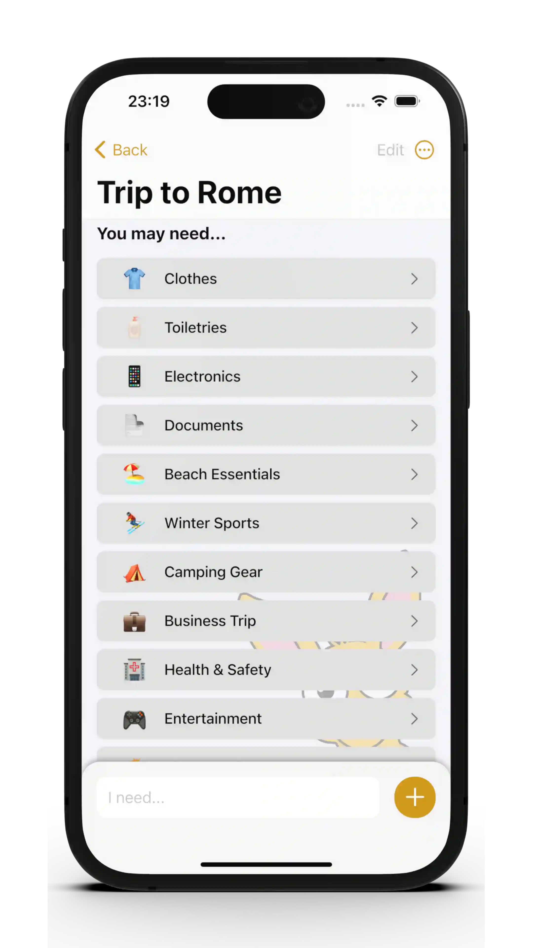 App Screenshot Categories